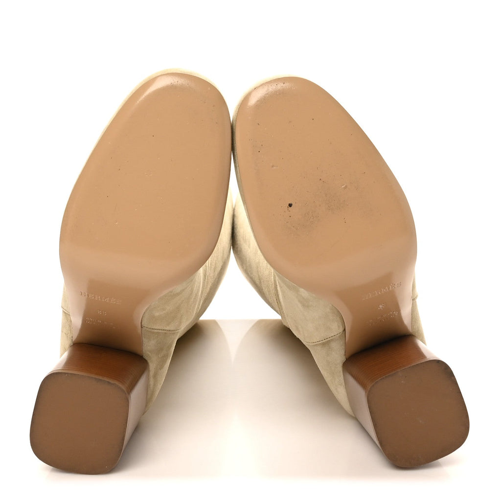 Suede Calfskin Lisiere 90 Boots 38 Beige Lin wholesalehk.shop