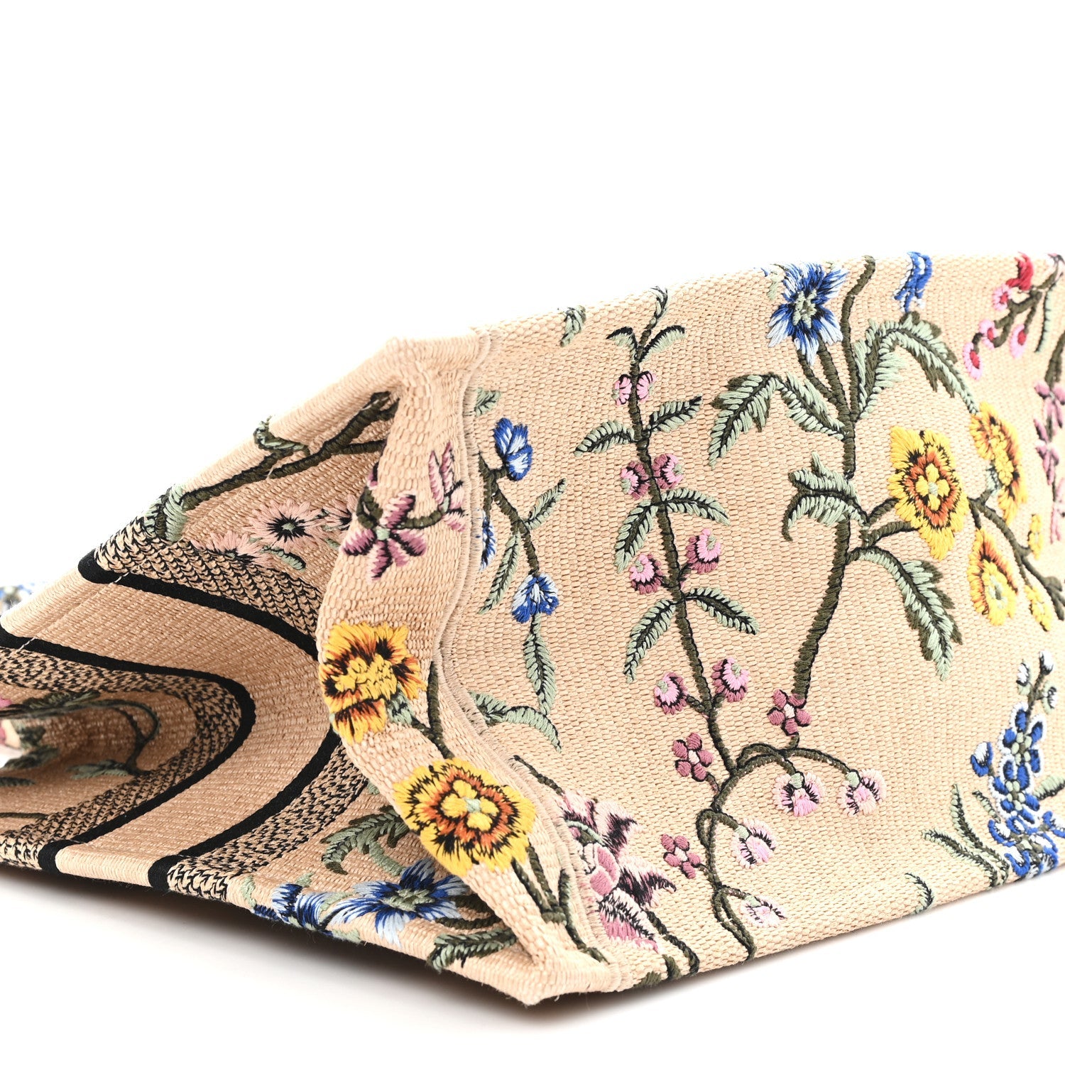 Raffia Embroidered Petites Fleurs Medium Book Tote Natural £¨ Direct shipment via from wholesalehk.shop