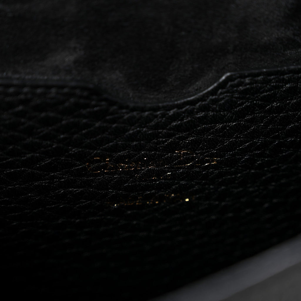 Grained Calfskin Large Bobby Flap Black wholesalehk.shop