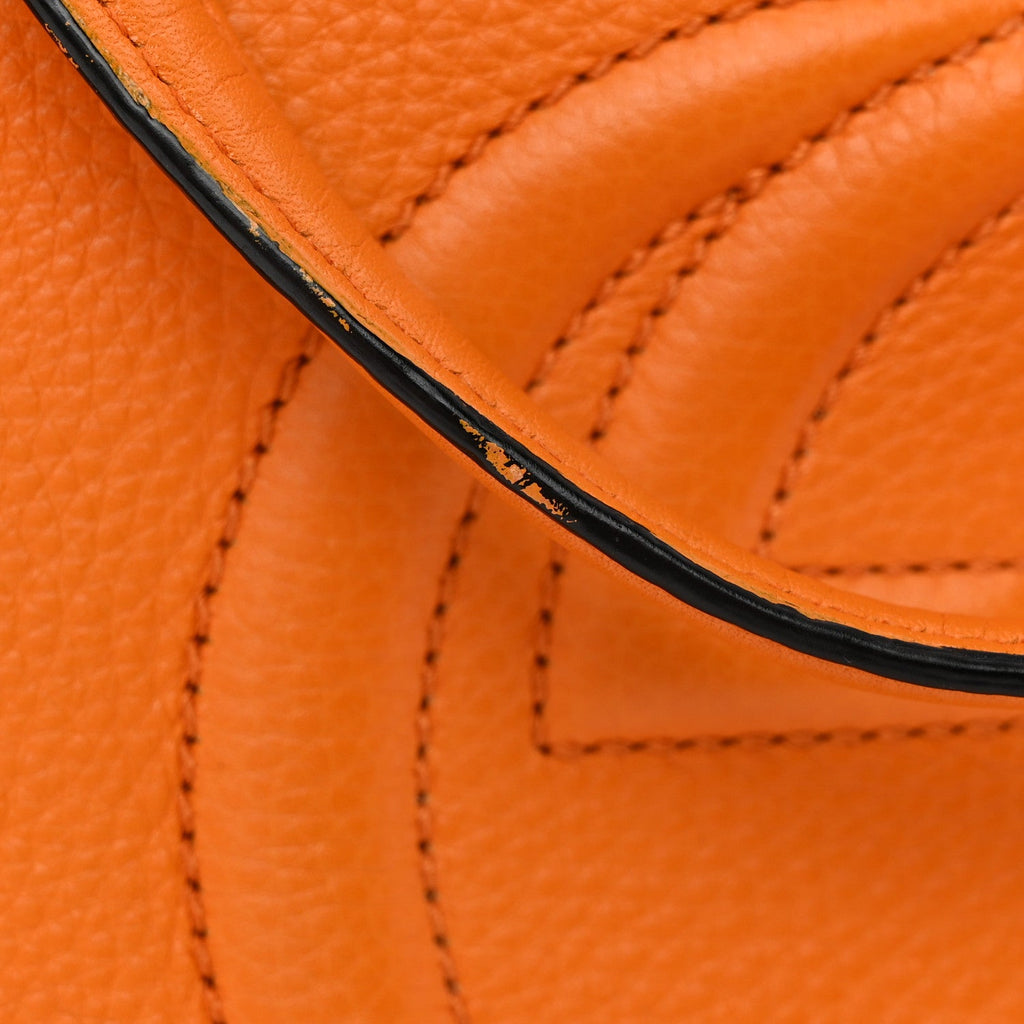 Pebbled Calfskin Small Soho Top Handle Bag Curcuma wholesalehk.shop