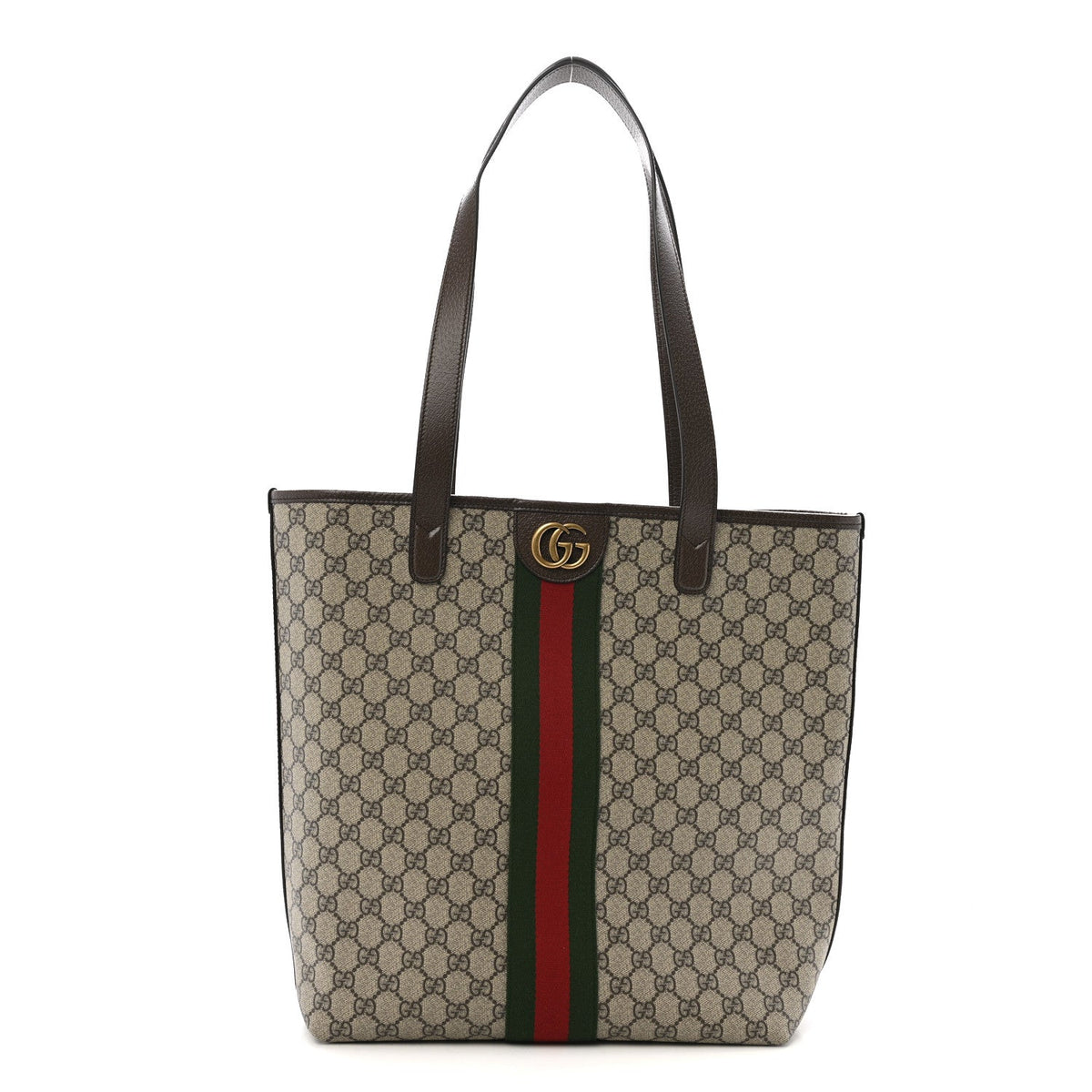 GG Supreme Monogram Medium Ophidia Tote Bag Brown wholesalehk.shop