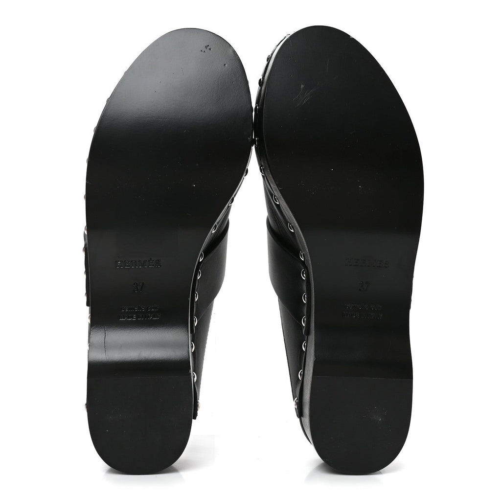 Calfskin Calya Mules 37 Black wholesalehk.shop