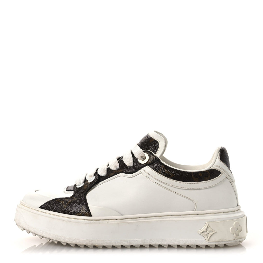 Calfskin Embossed Monogram Time Out Sneakers 36 White £¨ Direct shipment via from wholesalehk.shop