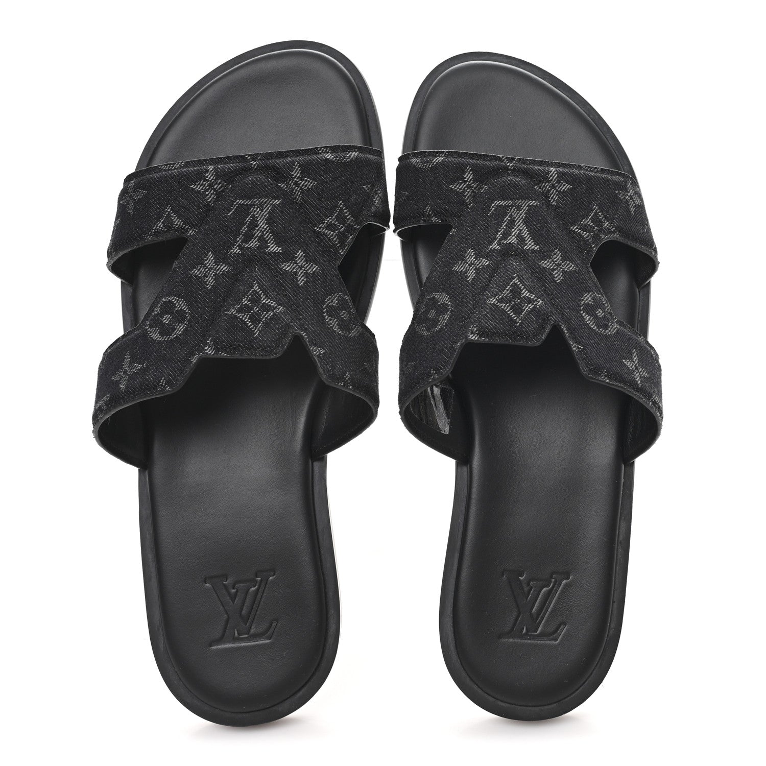 Monogram Denim Mens LV Oasis Mules 8.5 Black £¨ Direct shipment via from wholesalehk.shop