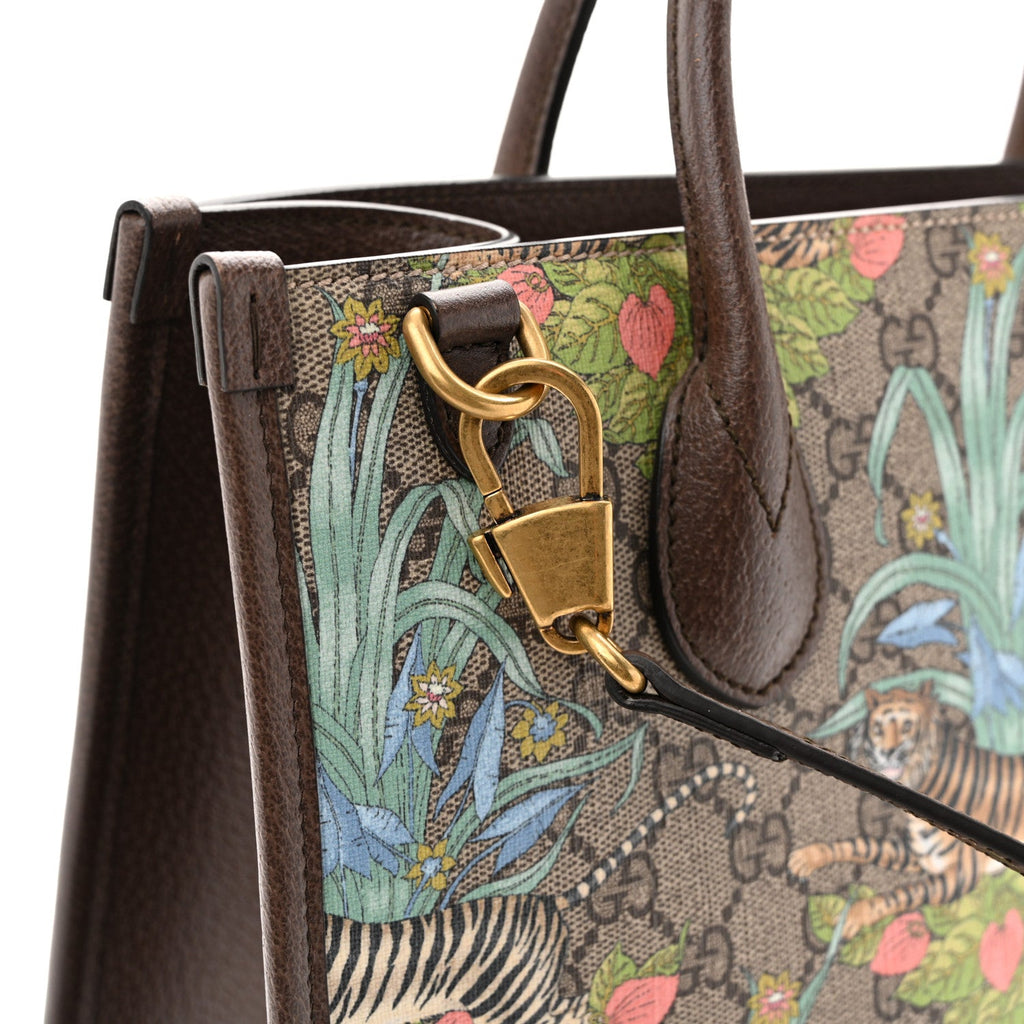 GG Supreme Monogram Tiger Savanah Textured Dollar Calfskin Small Retro Interlocking G Tote Bag Beige Ebony Multicolor New Acero wholesalehk.shop