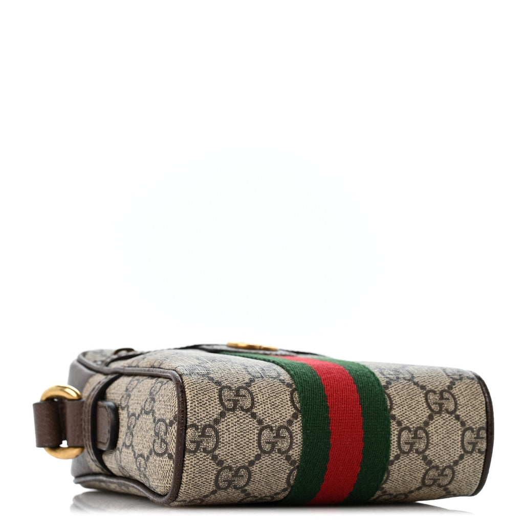 GG Supreme Monogram Web Mini Ophidia Messenger Brown wholesalehk.shop