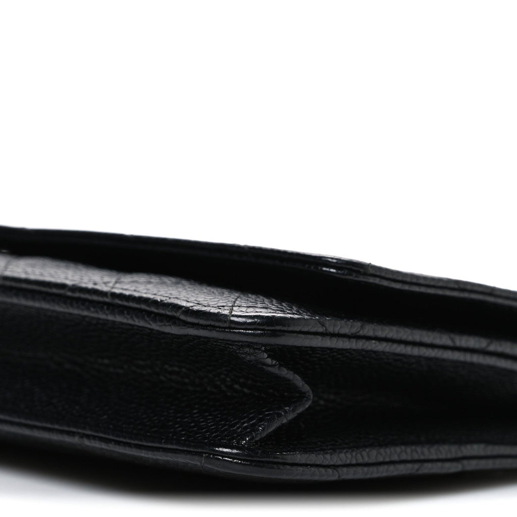 Caviar Quilted Wallet on Chain WOC Black wholesalehk.shop