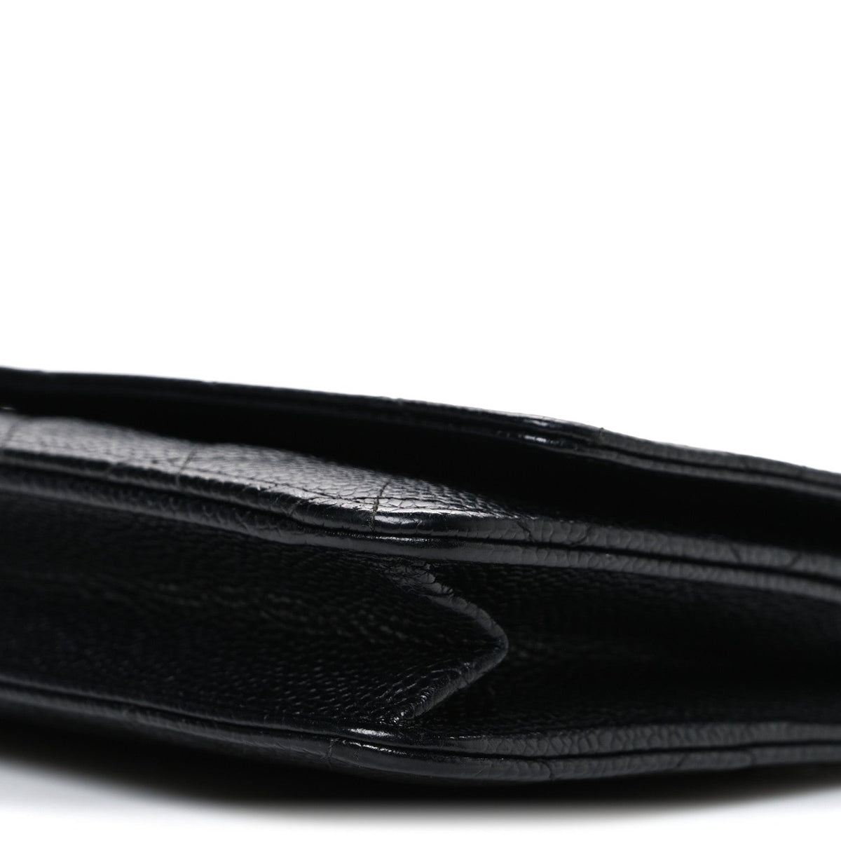 Caviar Quilted Wallet on Chain WOC Black wholesalehk.shop
