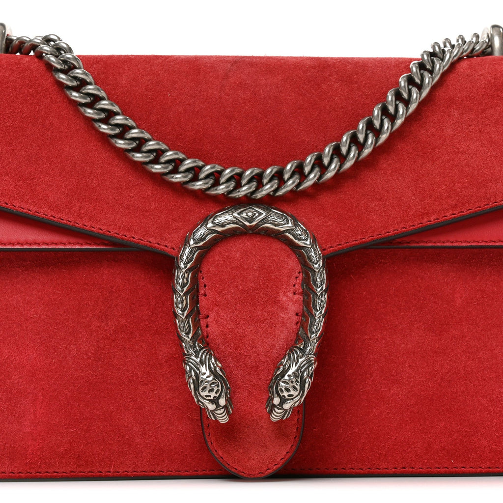 Suede Vitello Velvet Small Dionysus Shoulder Bag Vulcanic Red wholesalehk.shop