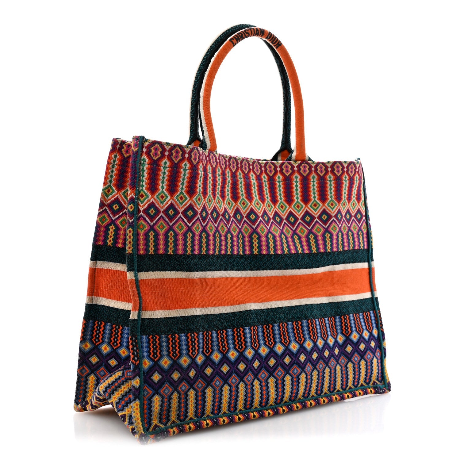 Canvas Embroidered Large Mexican Crafts Book Tote Orange Multicolor £¨ Direct shipment via from wholesalehk.shop