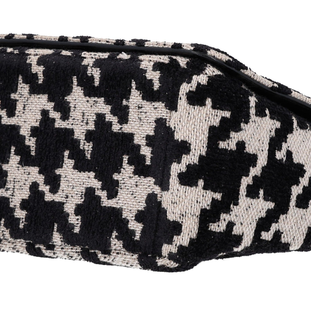 Technical Canvas Macro Houndstooth Medium Caro Bag Black White wholesalehk.shop