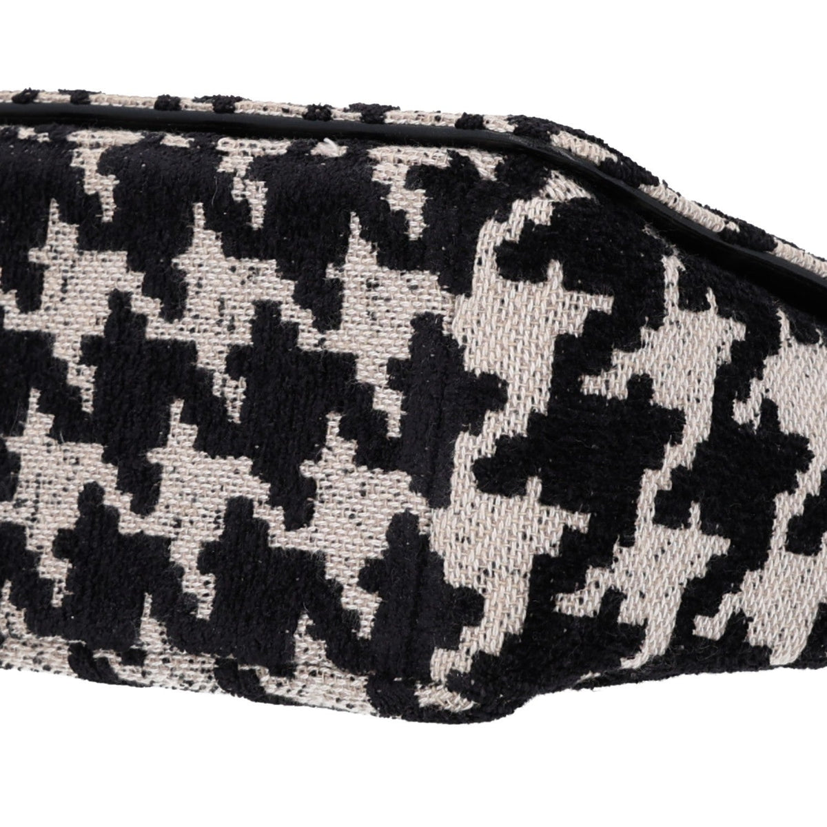 Technical Canvas Macro Houndstooth Medium Caro Bag Black White wholesalehk.shop