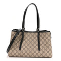 GG Supreme Monogram Emblem Medium Tote Bag Beige Black wholesalehk.shop