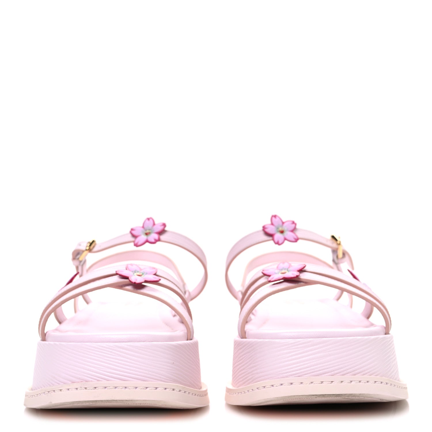 LV X TM Cherry Blossom Calfskin Maya Flatform Sandals 40 Light Pink £¨ Direct shipment via from wholesalehk.shop