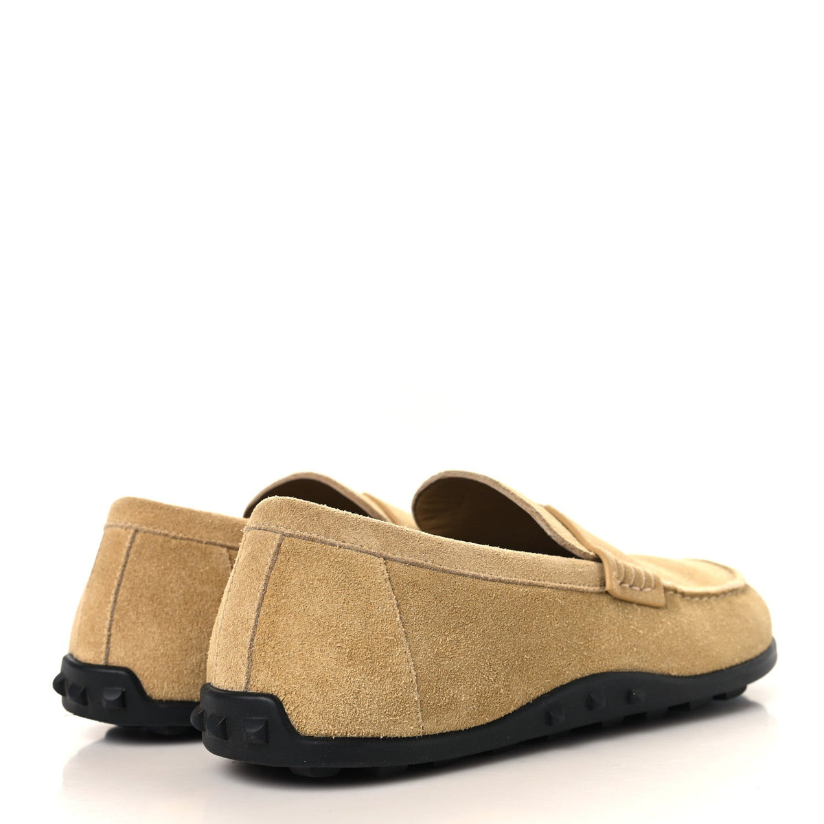 Suede Calfskin Womens Lazy Loafers 37 Beige Sable wholesalehk.shop