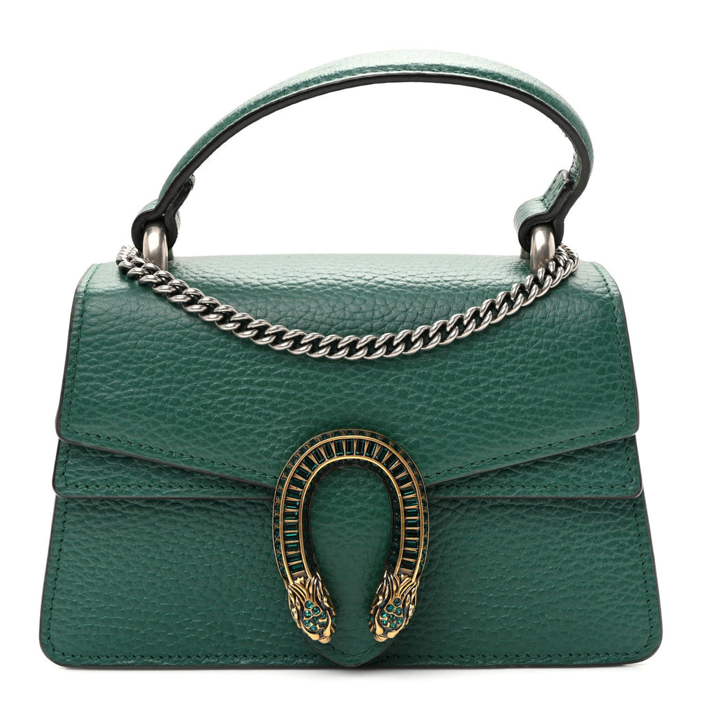 Dollar Calfskin Crystal Mini Dionysus Top Handle Bag Emerald wholesalehk.shop