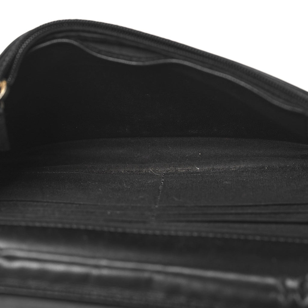 LAmbskin Chevron Boy Wallet On Chain WOC Black wholesalehk.shop