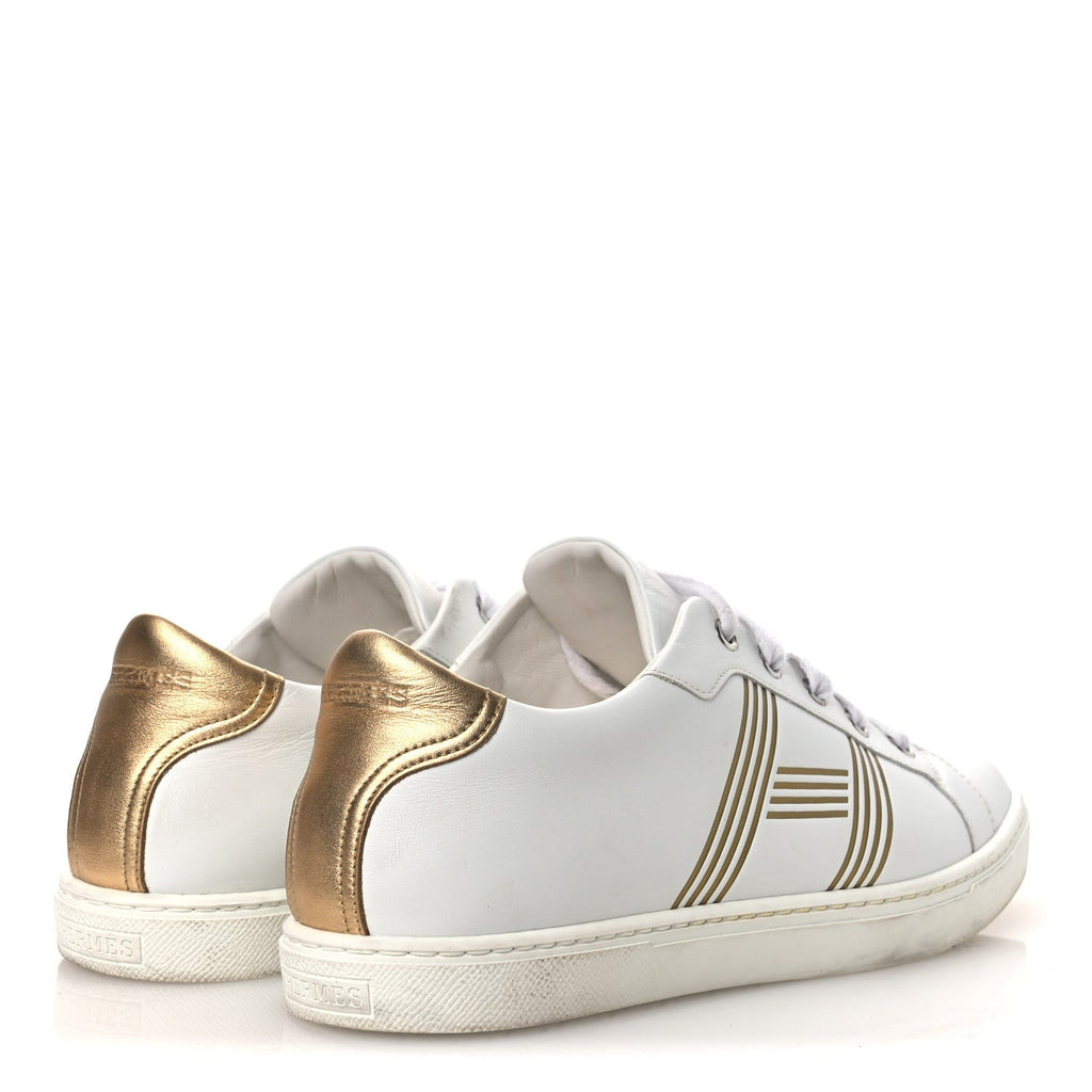 Metallic Calfskin Womens Advantage Sneakers 39.5 White Dore wholesalehk.shop