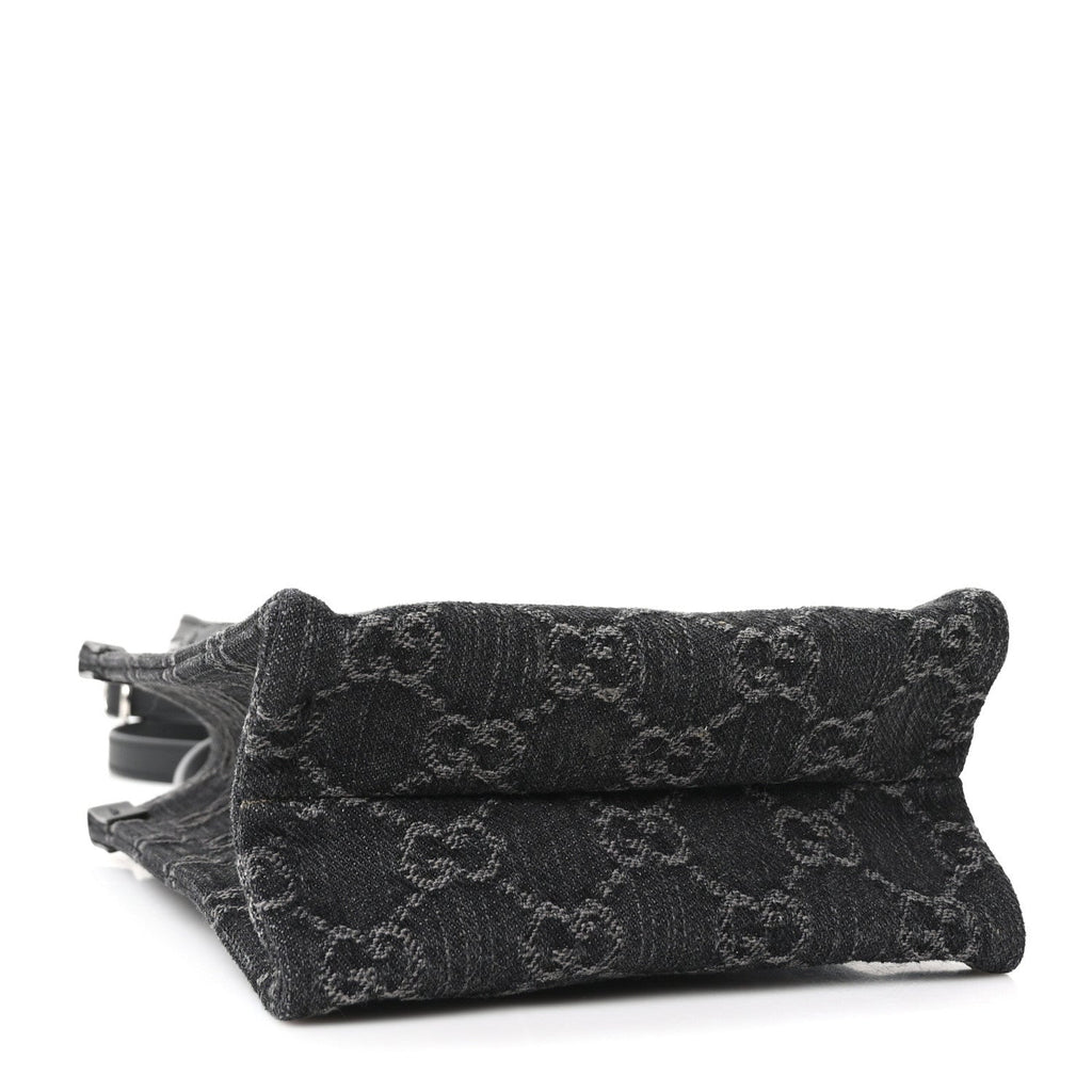 Denim Cuoio Harness GG Monogram Mini Ophidia Tote Bag Black Medium Grey wholesalehk.shop