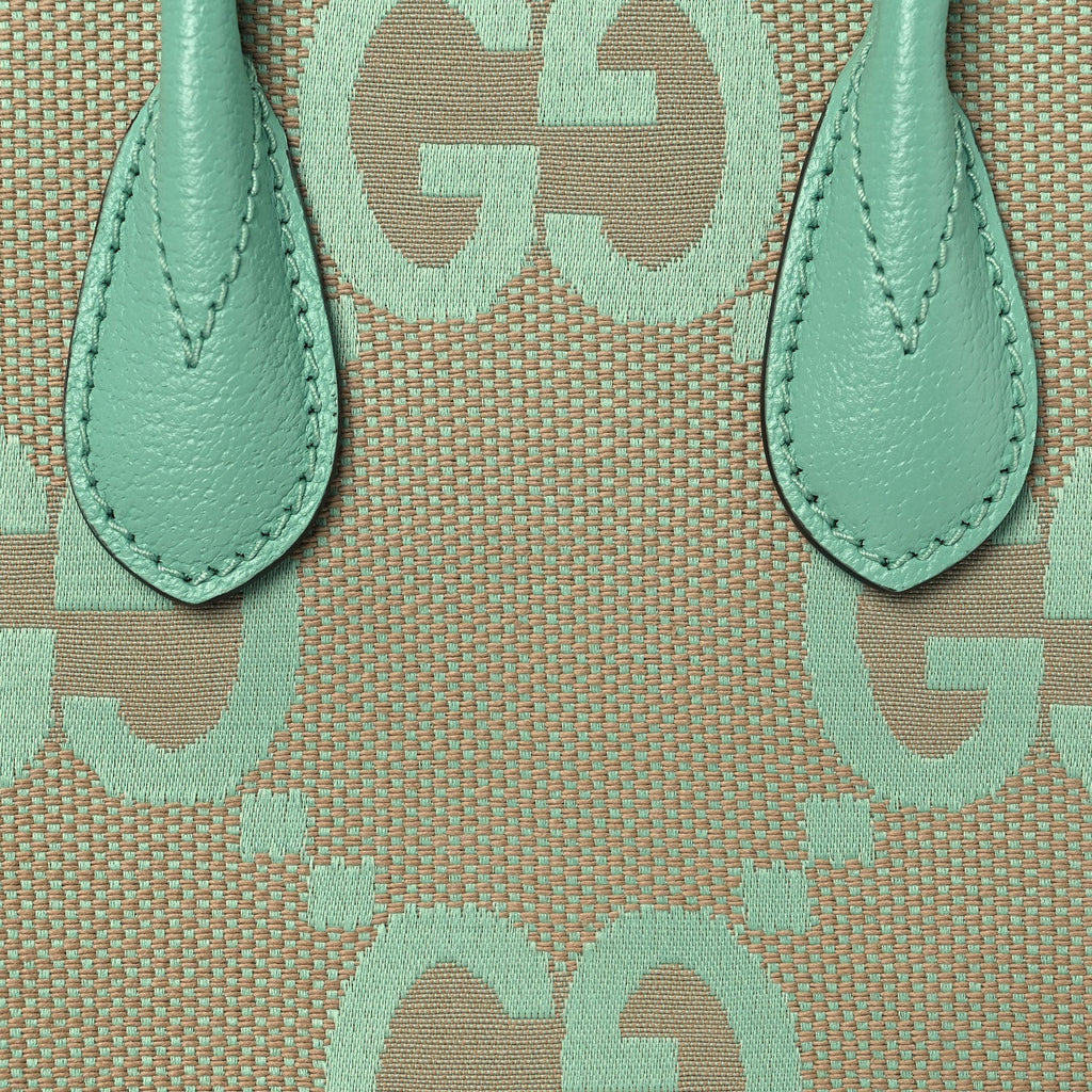 Monogram Jumbo GG Textured Dollar Calfskin Mini Tote Bag Pepperlight Mint wholesalehk.shop