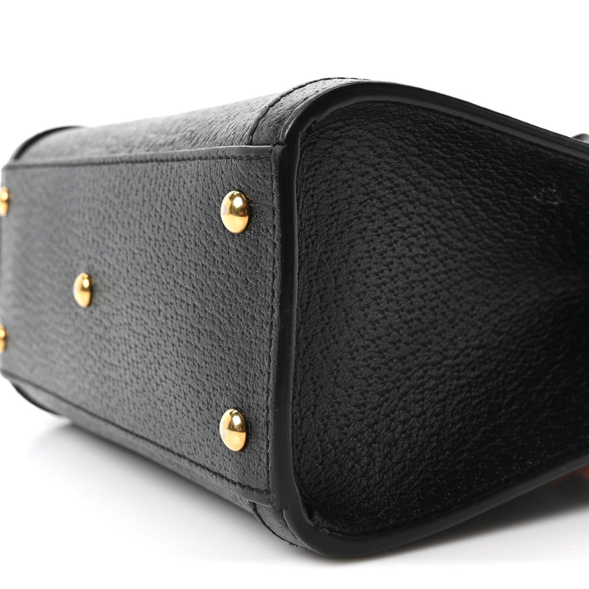 Textured Dollar Calfskin Web Mini Diana Tote Bag Black Dusty Grey wholesalehk.shop