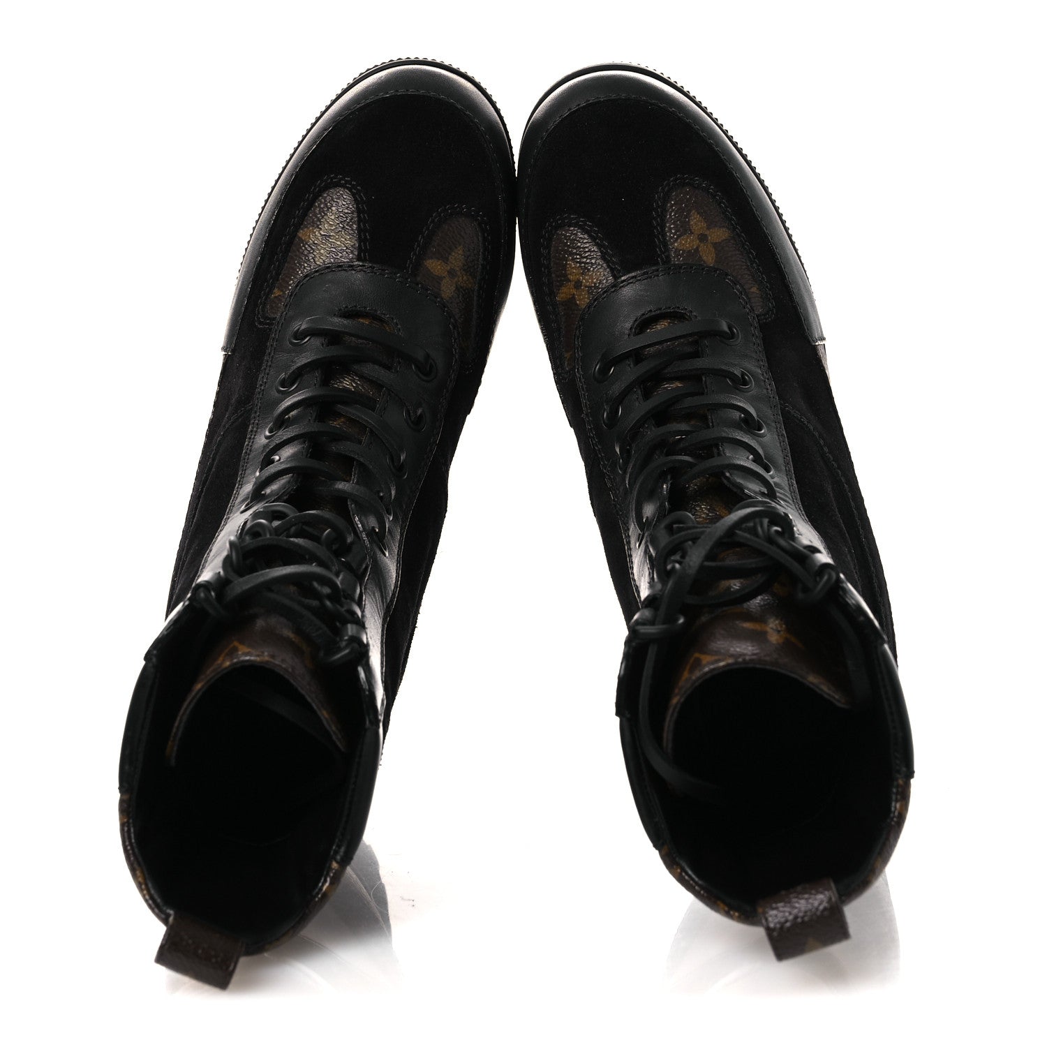 Suede Calfskin Monogram Laureate Platform Desert Boots 36 Black £¨ Direct shipment via from wholesalehk.shop