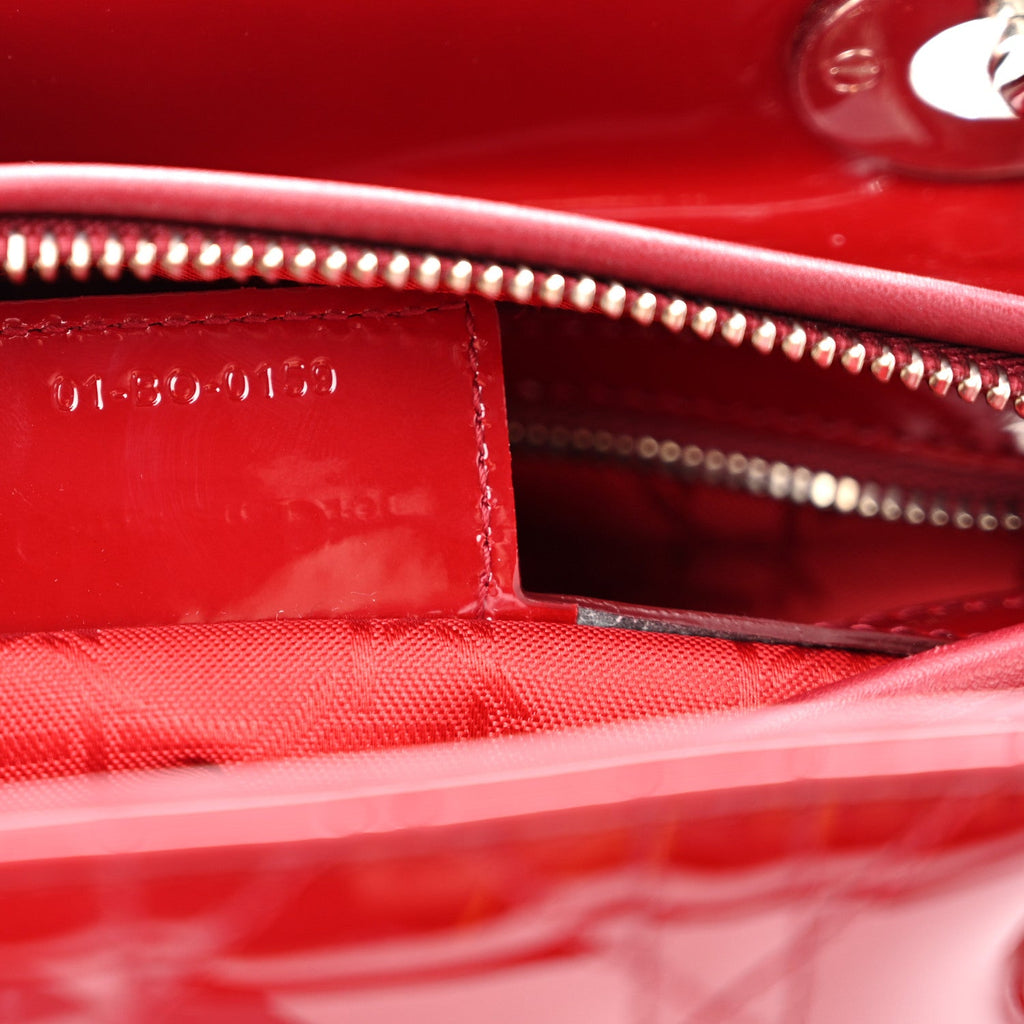 Patent Cannage Medium Lady Dior Red wholesalehk.shop