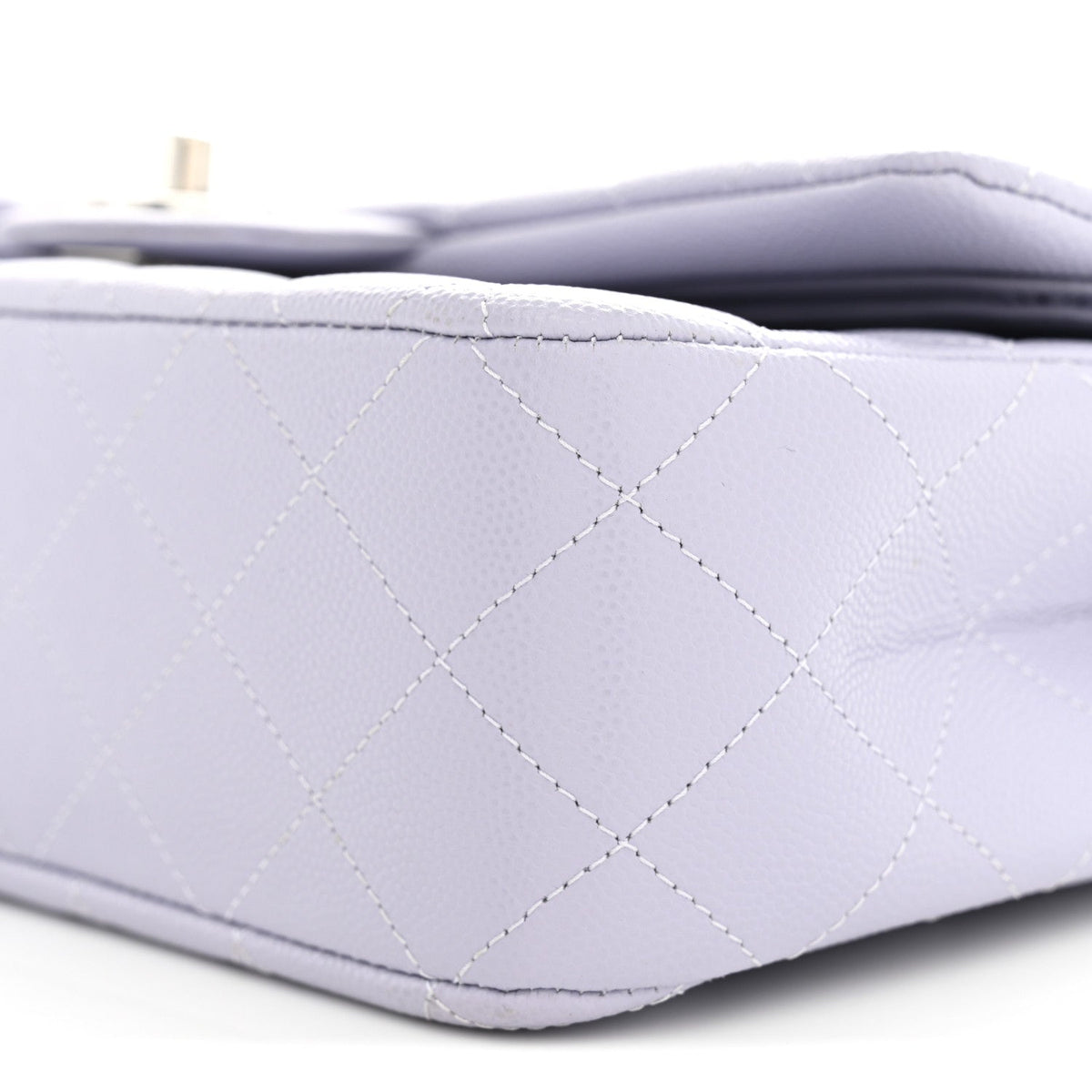 Caviar Quilted Medium Double Flap Light Purple wholesalehk.shop