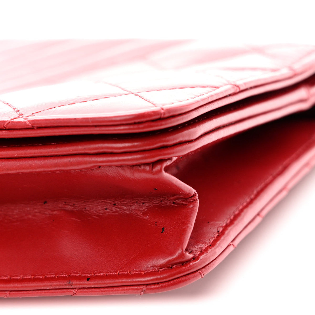 Glazed Calfskin Quilted Coco Boy Wallet On Chain WOC Red wholesalehk.shop