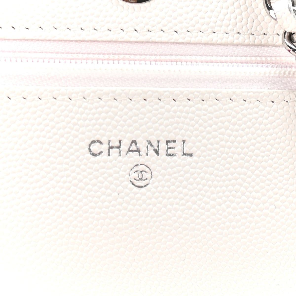 Caviar Quilted Chanel 19 Wallet on Chain WOC White Pink wholesalehk.shop