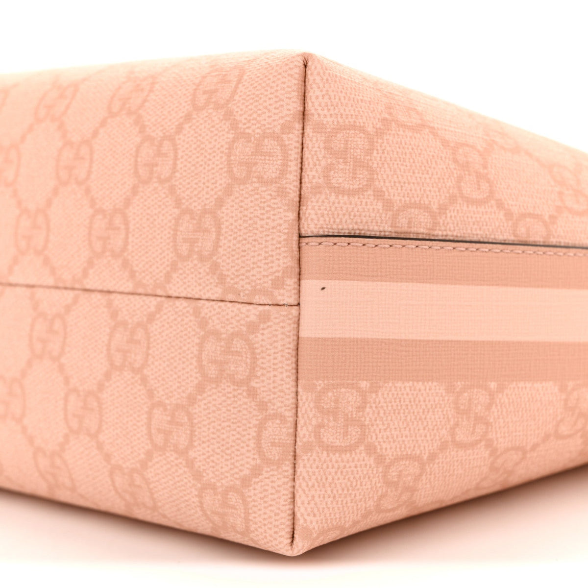 GG Supreme Monogram Textured Calfskin Web Super Mini Ophidia Shoulder Bag Pink wholesalehk.shop