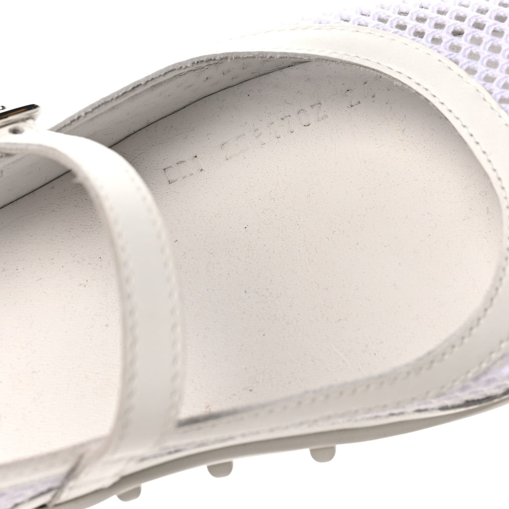 Crochet Knit Calfskin Kichu Ballet Flats 39 White wholesalehk.shop