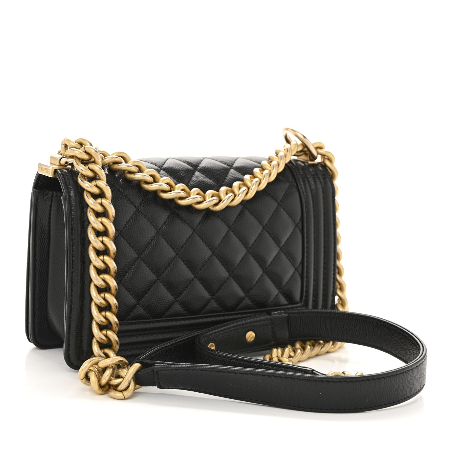 Caviar Quilted Small Boy Flap Black wholesalehk.shop
