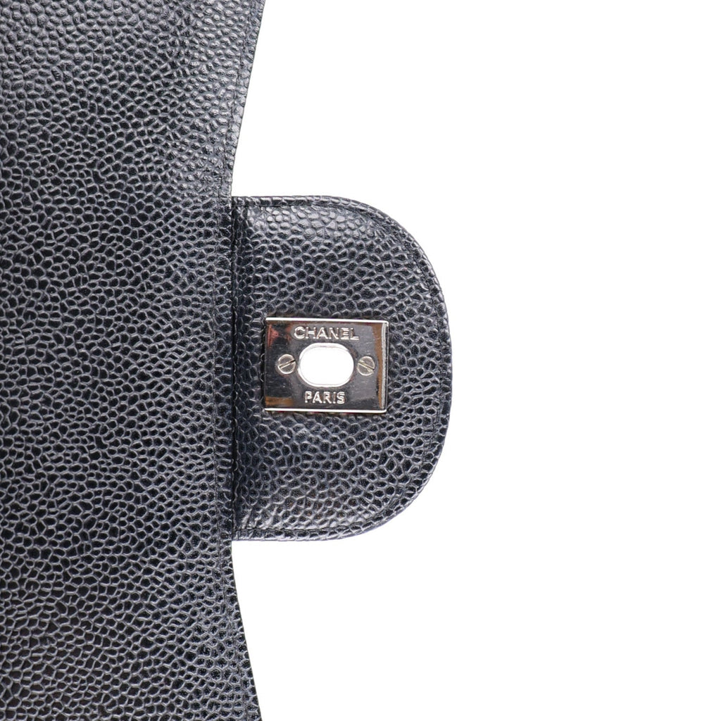 Caviar Quilted Jumbo Double Flap Black wholesalehk.shop