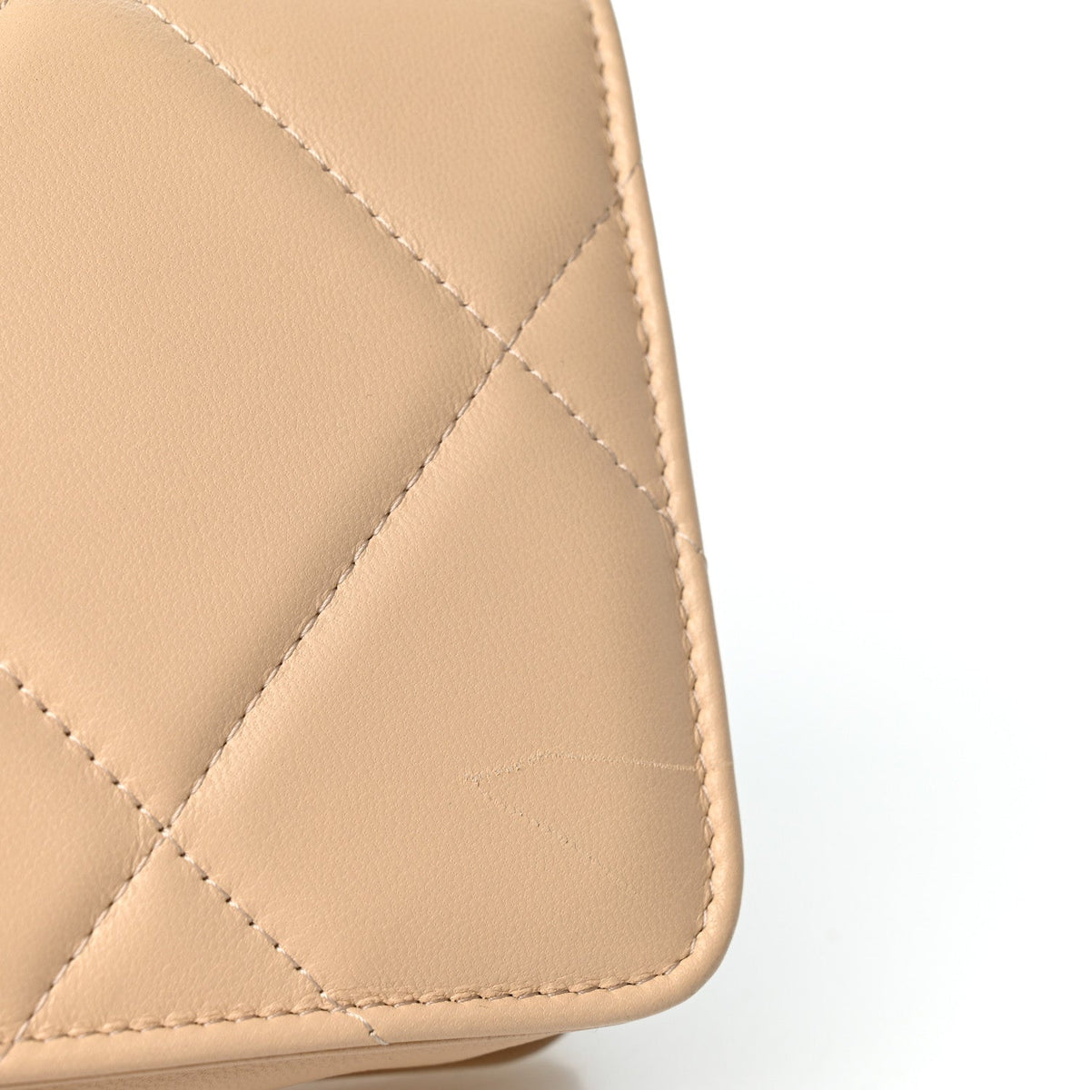 Lambskin Quilted Chanel 19 Wallet On Chain WOC Beige wholesalehk.shop