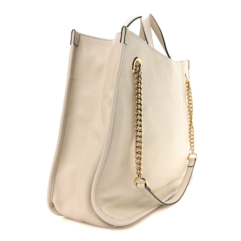 New Sakai Calfskin Lux Large Horsebit 1955 Tote Bag Mystic White wholesalehk.shop