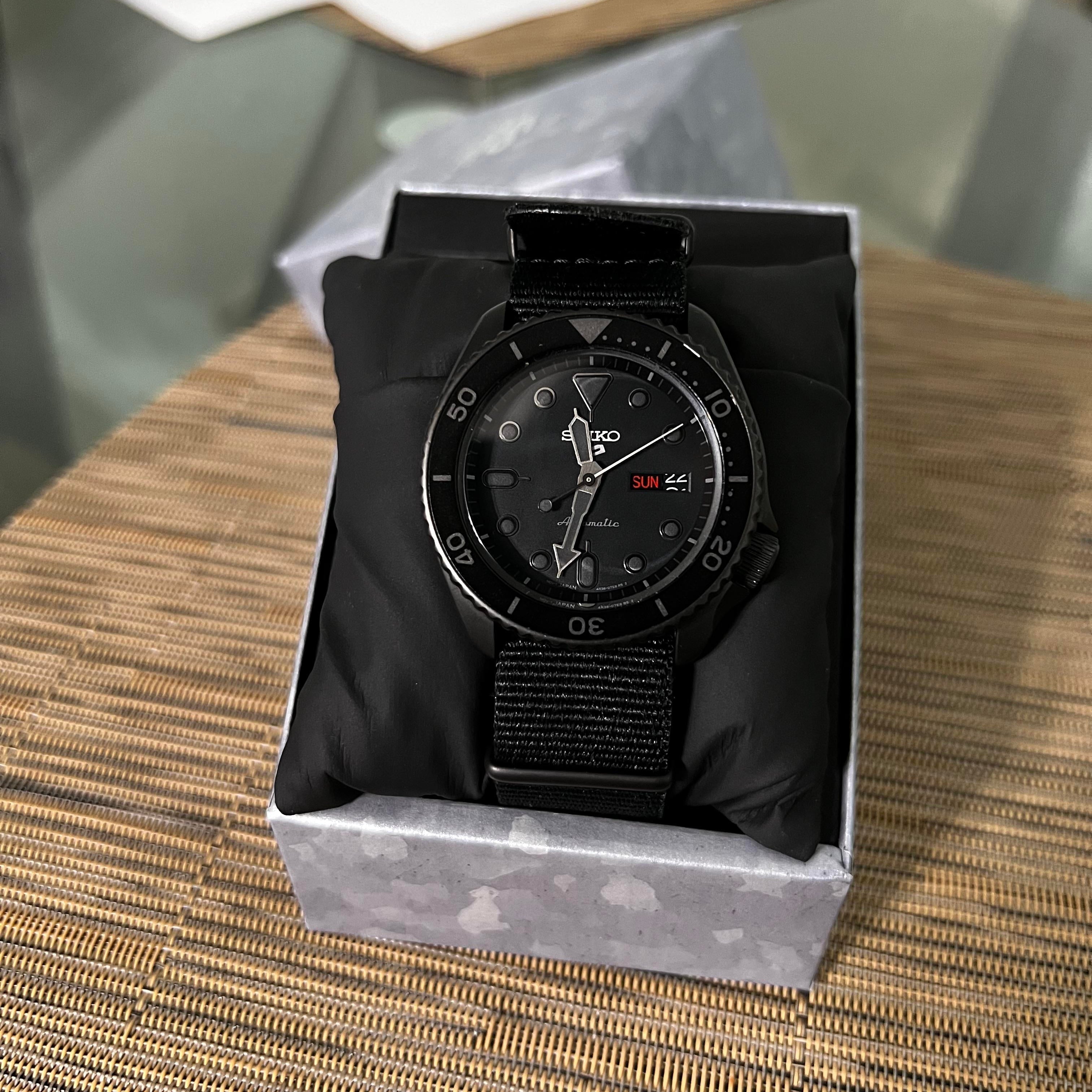 Seiko 5 Sports Automatic Black Dial Black NATO Strap Watch For Men - SRPD79K1 wholesalehk.shop