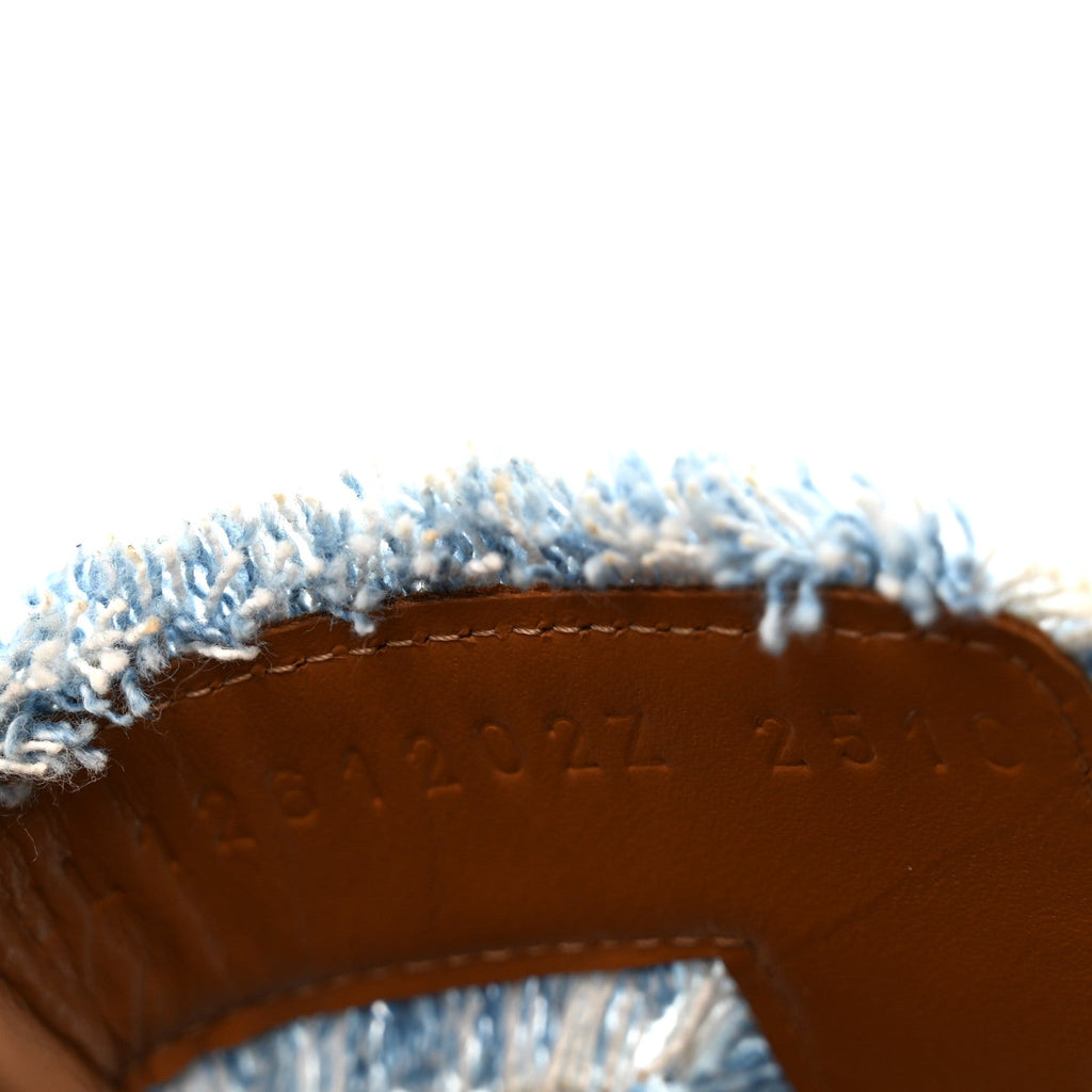 Denim Oran Fringe Sandals 40 Bleu Clair wholesalehk.shop