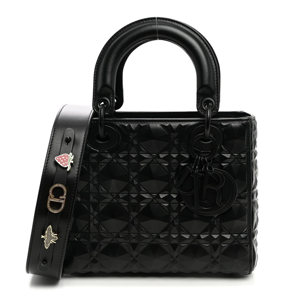 Calfskin Cannage Diamond Small My ABCDior Lady Dior Black wholesalehk.shop