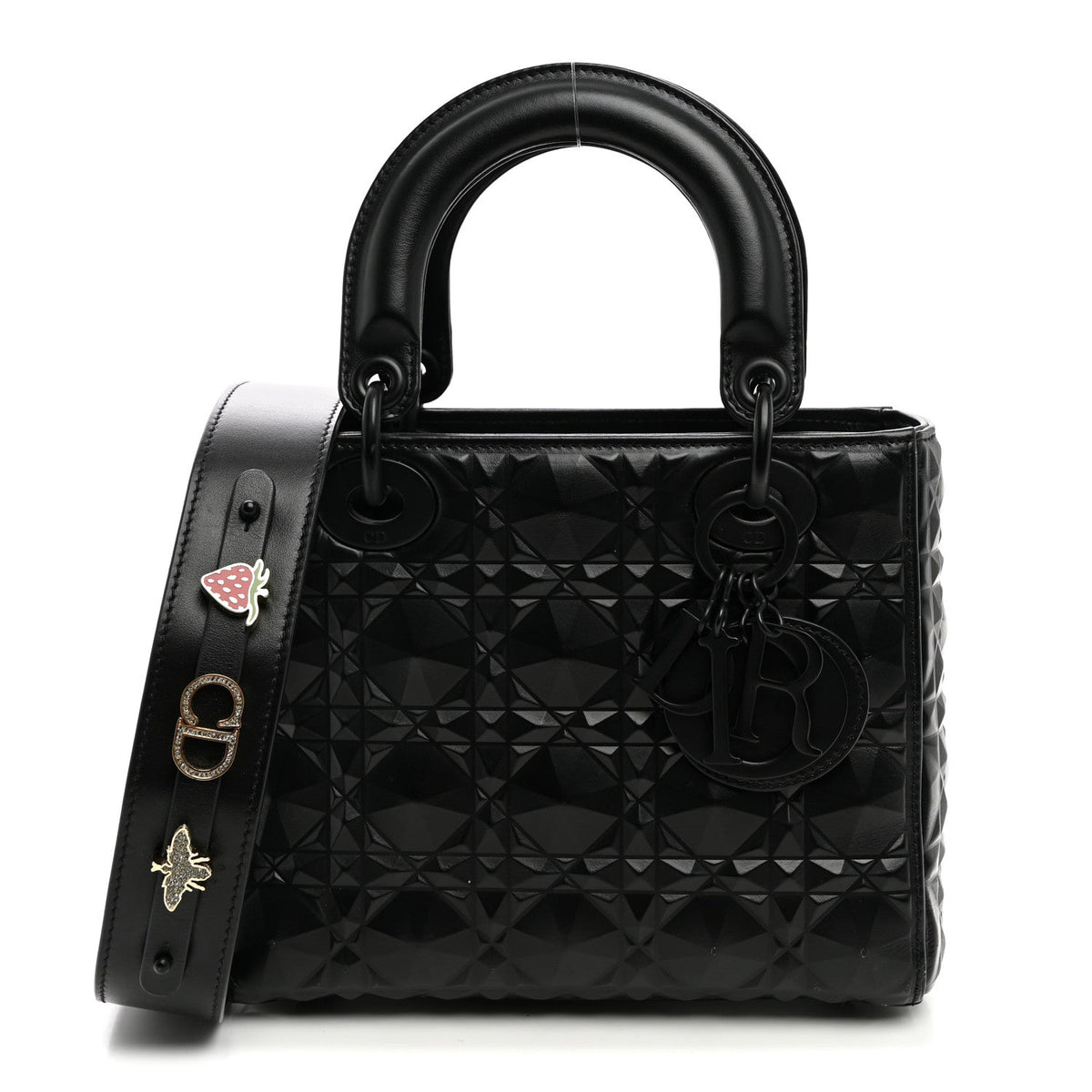 Calfskin Cannage Diamond Small My ABCDior Lady Dior Black wholesalehk.shop
