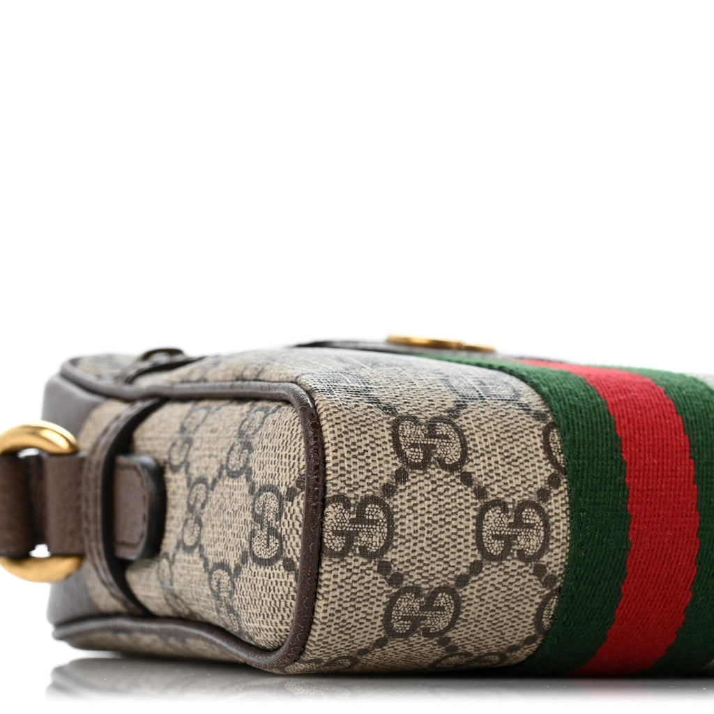GG Supreme Monogram Web Mini Ophidia Messenger Brown wholesalehk.shop