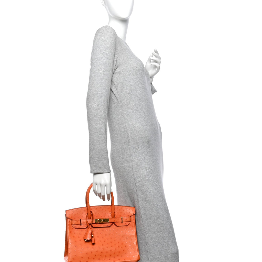 Ostrich Birkin 30 Orange £¨ Direct shipment via from wholesalehk.shop