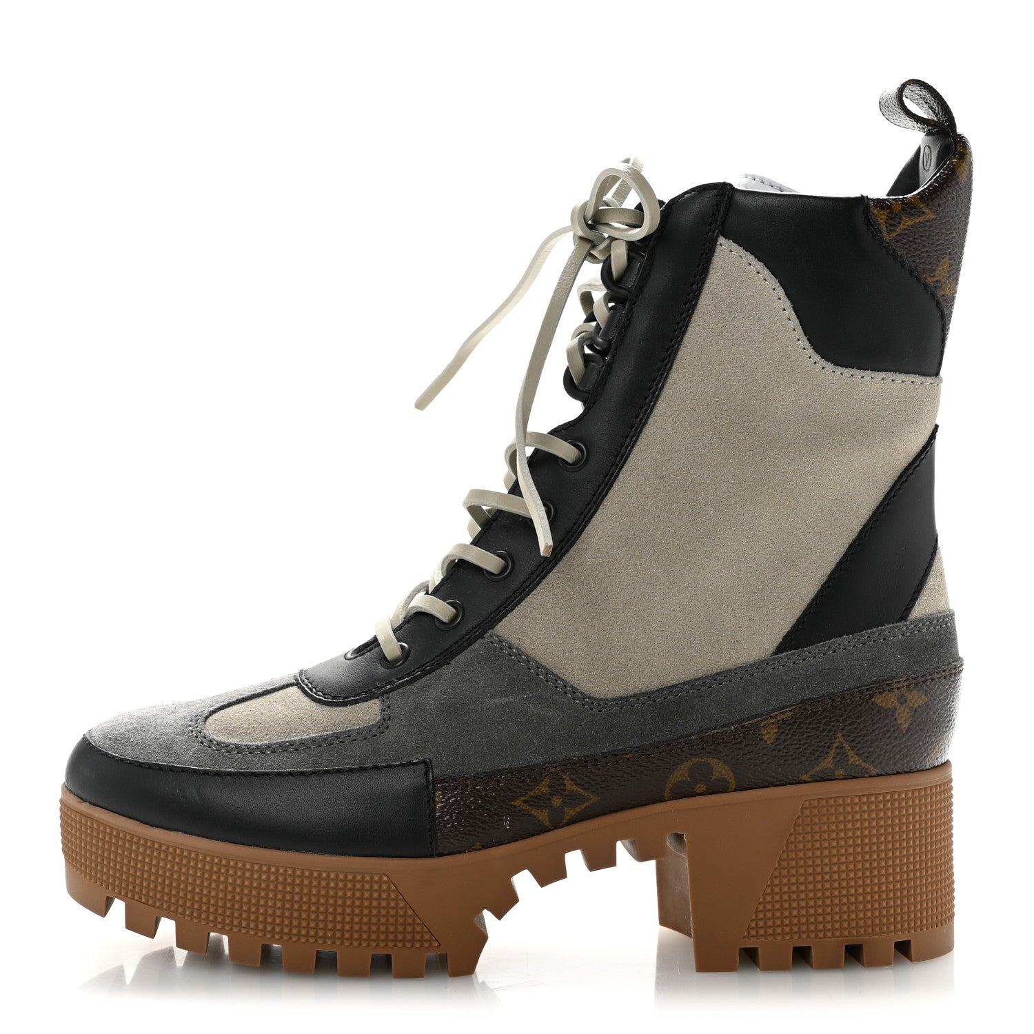 Suede Calfskin Monogram Laureate Platform Desert Boots 40 Grey £¨ Direct shipment via from wholesalehk.shop
