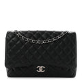 Caviar Quilted Maxi Double Flap Black wholesalehk.shop