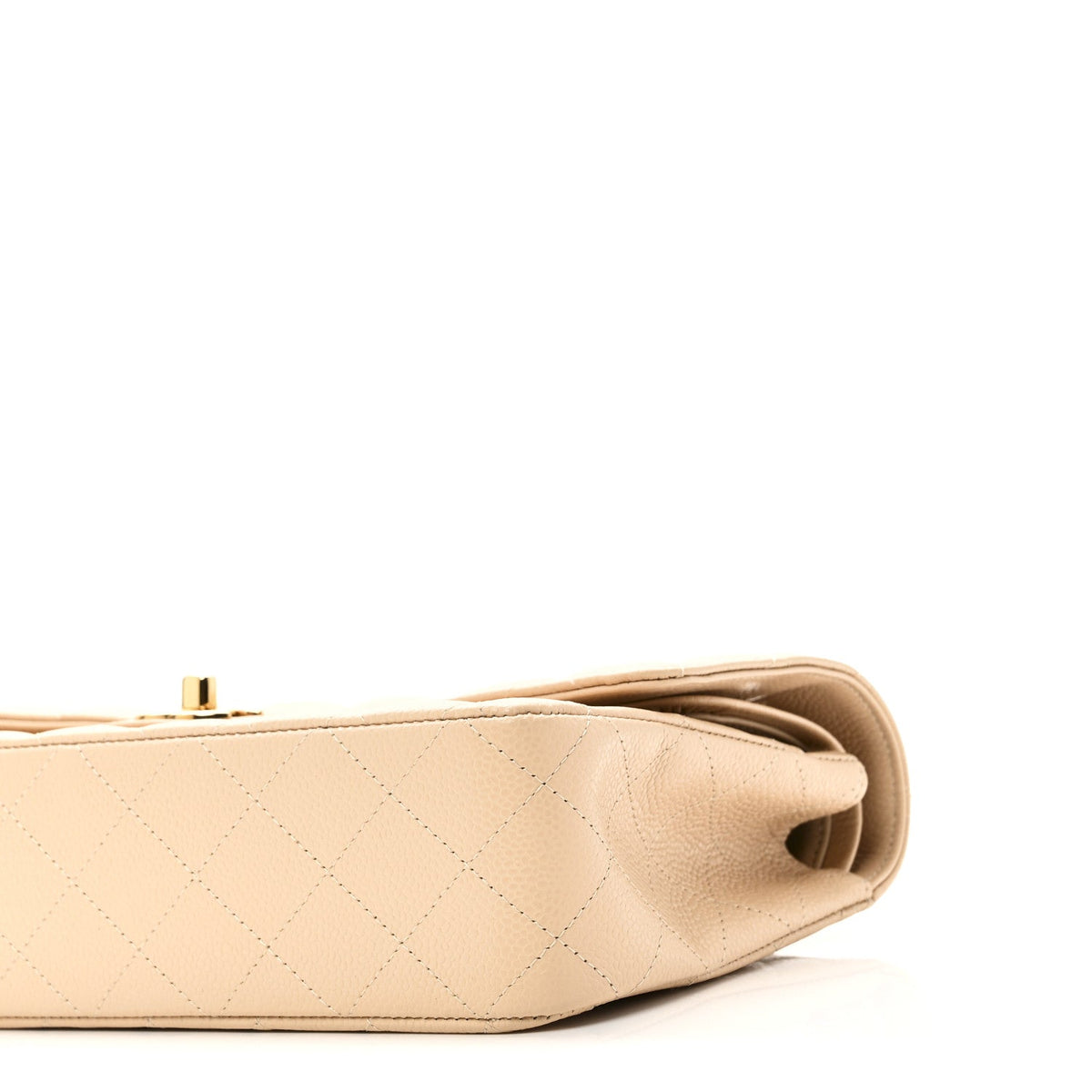 Caviar Quilted Medium Double Flap Beige wholesalehk.shop
