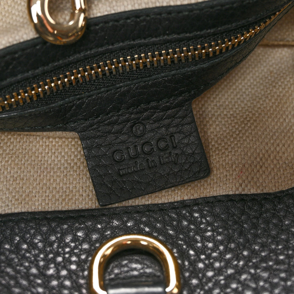 Pebbled Calfskin Medium Soho Chain Shoulder Bag Black wholesalehk.shop