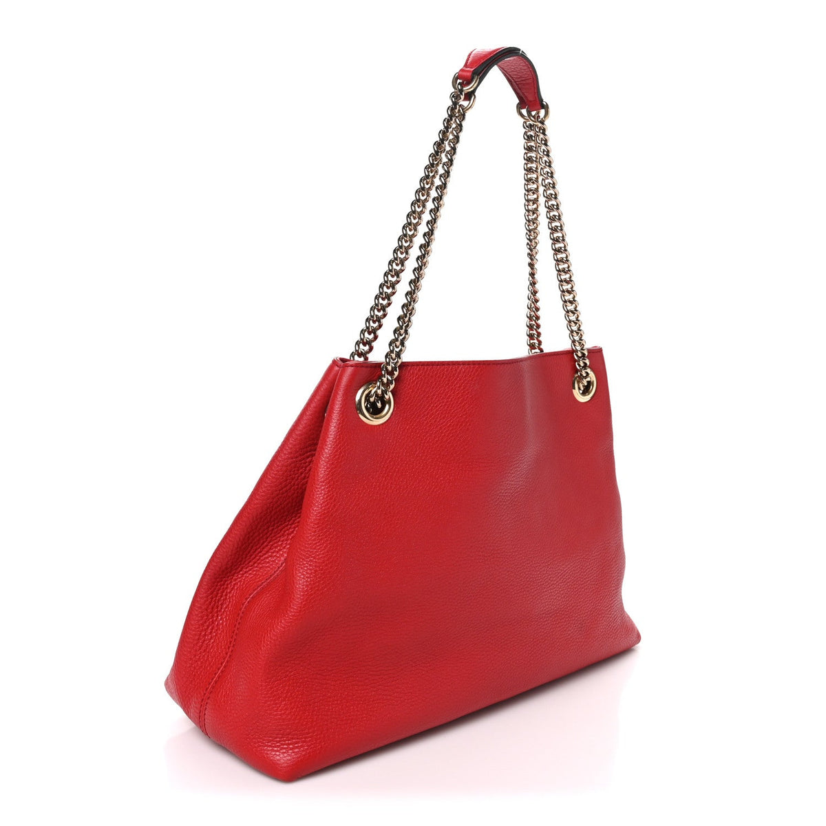 Pebbled Calfskin Medium Soho Chain Shoulder Bag Tabasco Red wholesalehk.shop