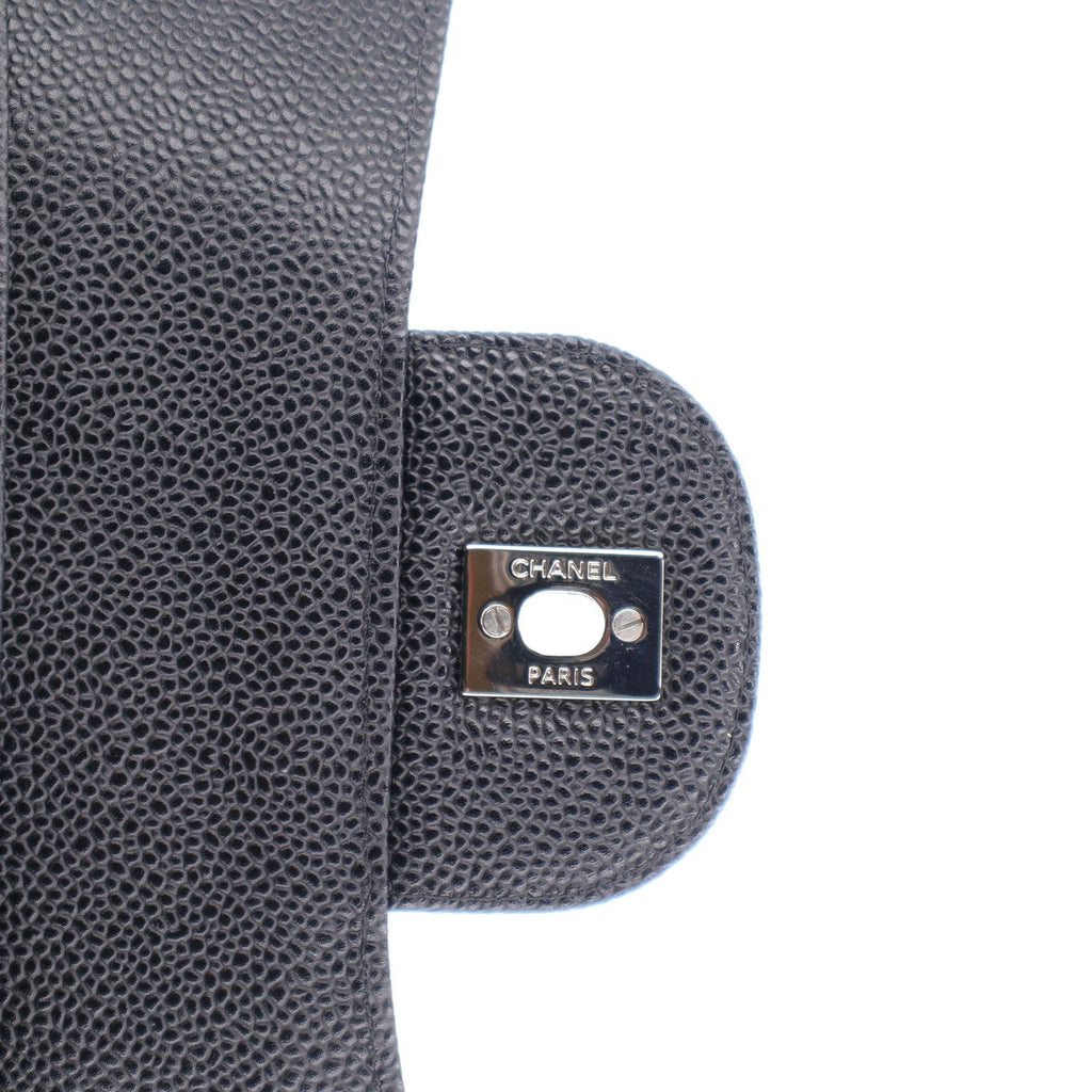 Caviar Quilted Jumbo Double Flap Black wholesalehk.shop
