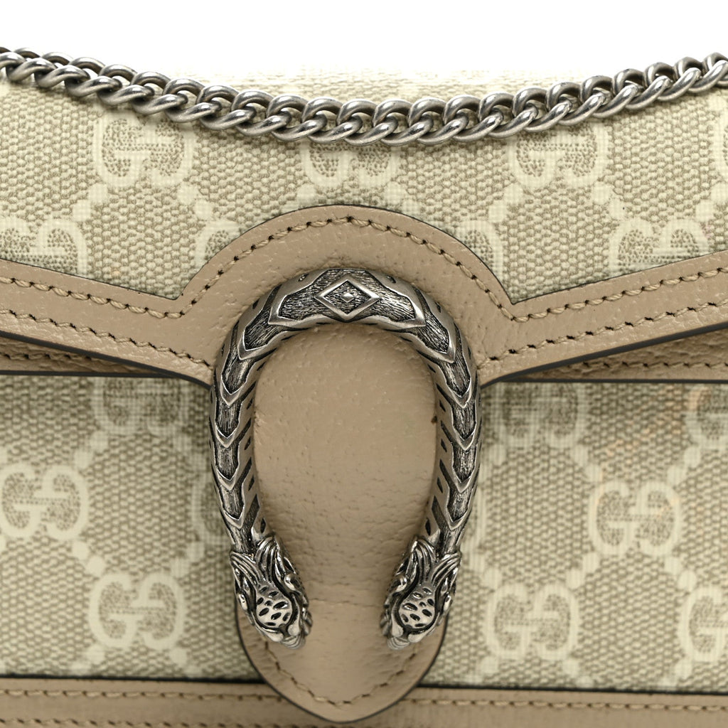 GG Supreme Monogram Textured Dollar Calfskin Super Mini Dionysus Shoulder Bag Beige Mystic White Oatmeal wholesalehk.shop