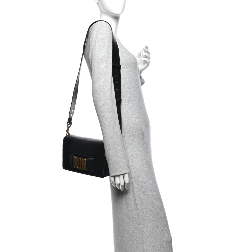 Smooth Calfskin Dio(r)evolution Flap Bag Black wholesalehk.shop